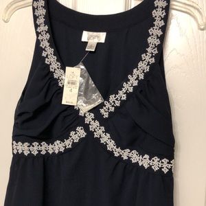 Navy Blue with white seed-beads top.